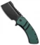Kansept Knives XL Korvid Liner Lock Knife Green G-10 (3.5" Black)