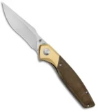 Kizer Manganas Grazioso Liner Lock Knife Green Micarta/Brass (3.4" Satin)