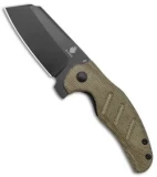 Kizer Vanguard Mini Sheepdog Knife Green Micarta (2.6" Black CPM-10V)