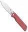 QSP Parrot Liner Lock Knife Red Linen Micarta (3.25" Satin)