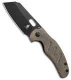 Kizer Vanguard Mini Sheepdog Thumb Hole Knife Green Micarta (2.6" Black 10V)