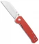 QSP Penguin Liner Lock Knife Red Micarta (3.1" Satin) QS130-D