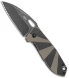 CRKT Heron Frame Lock Folding Knife Black Tan G-10/CF (2.75" Black SW) 2440