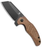 Kizer Vanguard Mini Sheepdog Knife Natural Brown Micarta (2.6" Black CPM-10V)