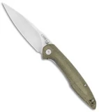 CJRB Cutlery Centros Liner Lock Knife Green Canvas Micarta (3.6" Stonewash)