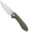 CJRB Feldspar Liner Lock Knife Green Micarta (3.5" Stonewash D2)