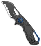MKM Voxnaes Isonzo Hawkbill Liner Lock Knife Black FRN (2.25" Black Full Serr)