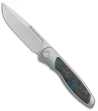 Sharp By Design Mini Tempest Drop Point Knife Marble Blue CF (3.5" Satin)