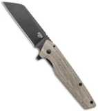 Ontario Knife Company Besra Frame Lock Knife Tan Micarta (3" Black SW)