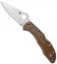 Spyderco Delica 4 Knife Flat Ground Brown FRN (2.88" Satin) C11FPBN