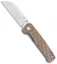 QSP Penguin Liner Lock Knife Brown Linen Micarta (3.1" Satin D2)