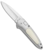 Boker Top Lock II Button Lock Knife Gray Aluminum/Kraton (2.75" Satin) 117107WB