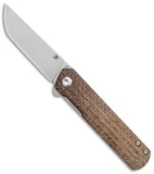 Kansept Knives Foosa Liner Lock Knife Burlap Brown Micarta (3" Black Stonewash)