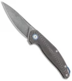 MKM Anso Goccia Liner Lock Flipper Knife Dark Stonewashed Titanium (3.25" Satin)