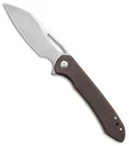 DROP +  Ferrum Forge Dao Frame Lock Knife Bronze Titanium (3.4" Satin)