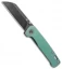 QSP Penguin Frame Lock Knife Green Titanium (3.1" Black Stonewash)