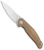 MKM Anso Goccia Liner Lock Flipper Knife Bronze Titanium (3.25" Satin)