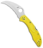 Spyderco Tasman Salt 2 Lock Back Knife Yellow (2.8" Satin Full Ser) C106SYL2