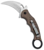 Fox Knives Karambit Folder Knife Dark Earth G-10 (3.1" Stonewash) 479E SW