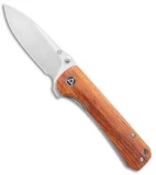 QSP Hawk Liner Lock Knife Mkuruti Wood (3.3" Satin) QS131-01
