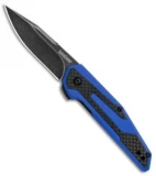 Kershaw Anso Fraxion Liner Lock Knife CF/Blue G-10 (2.75" Black SW) 1160BLUBW