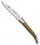 Baladeo Laguiole Slip Joint Pocket Knife Olive Wood (3.5" Satin)