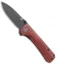 QSP Hawk Liner Lock Knife Mkuruti Wood (3.3"  Black) QS131-02