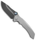 Maxace Knives Midnight Sandstorm Frame Lock Knife Smooth Titanium (4.4" Black)