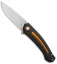 MKM Burnley Arvenis Liner Lock Flipper Knife Black G-10/Orange Al (3.35" Satin)