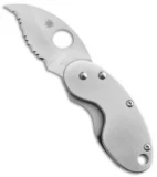 Spyderco Stainless Steel Cricket Folding Knife (1.875" Satin Full Serr) C29S