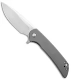 DROP + Ferrum Forge Crux Frame Lock Knife Gray Titanium (3.4" Satin)