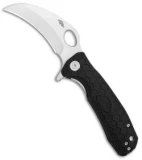 Honey Badger Knives Medium Flipper Hawkbill Black FRN (3" Satin D2)  HB1115