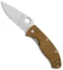 Spyderco Tenacious Liner Lock Knife Brown G-10 (3.39" Satin Serr) C122GPSBN