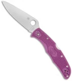 Spyderco Endura 4 Knife Flat Ground Purple FRN (3.75" Satin Plain) C10FPPR