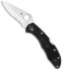 Spyderco Delica 4 Lockback Knife Black FRN (2.875" Satin Serr) C11PSBK