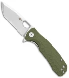 Honey Badger Knives Medium Flipper Tanto Green FRN (3.5" Satin)