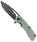 Kansept Knives Kryo Liner Lock Knife Natural Jade G-10 (3.6" Black SW) T1001A5