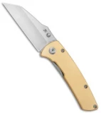 Kansept Knives Main Street Liner Lock Knife Brass (3.4" Stonewash)