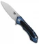 Bestech Knives Beluga Liner Lock Knife Black/Blue G-10 (3" Satin) BG11G-2