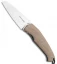 Viper Knives Novis Front Flipper Knife Brown Canvas Micarta (3" Satin)