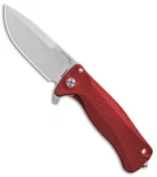 LionSteel SR-22A Flipper Integral Frame Lock Knife Red Al (3.125" Satin)