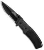 Bad Blood Liner Lock Pocket Knife G-10/Carbon Fiber (3.3" Black Serr)