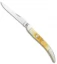 Case Medium Texas Toothpick Knife Burnt Cream Bone Barnboard Jig (3.4" Polish)