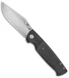 Kansept Knives Shikari Frame Lock Knife Black Ti/Carbon Fiber (4" Damascus)