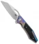 Bestech Knives Fractal Frame Lock Flipper Knife ColorfulTi (3.46" Satin) BT1907C
