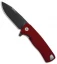 LionSteel ROK Integral Frame Lock Knife Red Aluminum (3.4" Black)