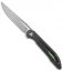 Boos Blades Smoke 2.0 Twill Carbon Fiber Frame Lock Knife Green Ti (3.5" BB)