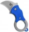 Fox Knives Mini-KA Linerlock Karambit Knife Blue (1" Bead Blast) 01FX323