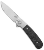 Liong Mah Design L-1 Frame Lock Knife Marble CF/Titanium (3.1" Satin)