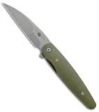 DROP + Zinker Dogtooth Frame Lock Knife OD Green G-10 (3.25" SW)